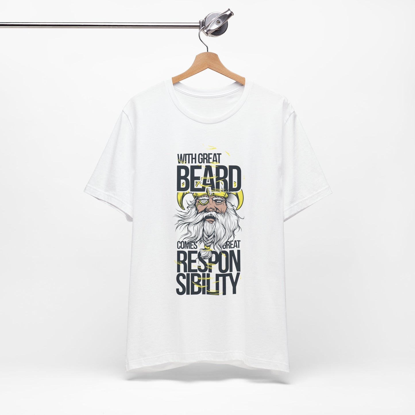 With Great Beard Comes Great Responsibility Tee Viking Beard Graphic Shirt A-2