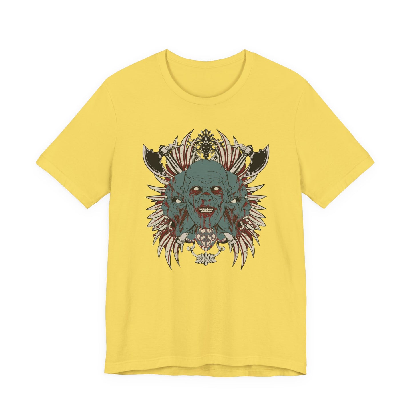 Zombie Skull Mandala T-Shirt Horror Graphic Tee, Gothic Skull Art-54-2