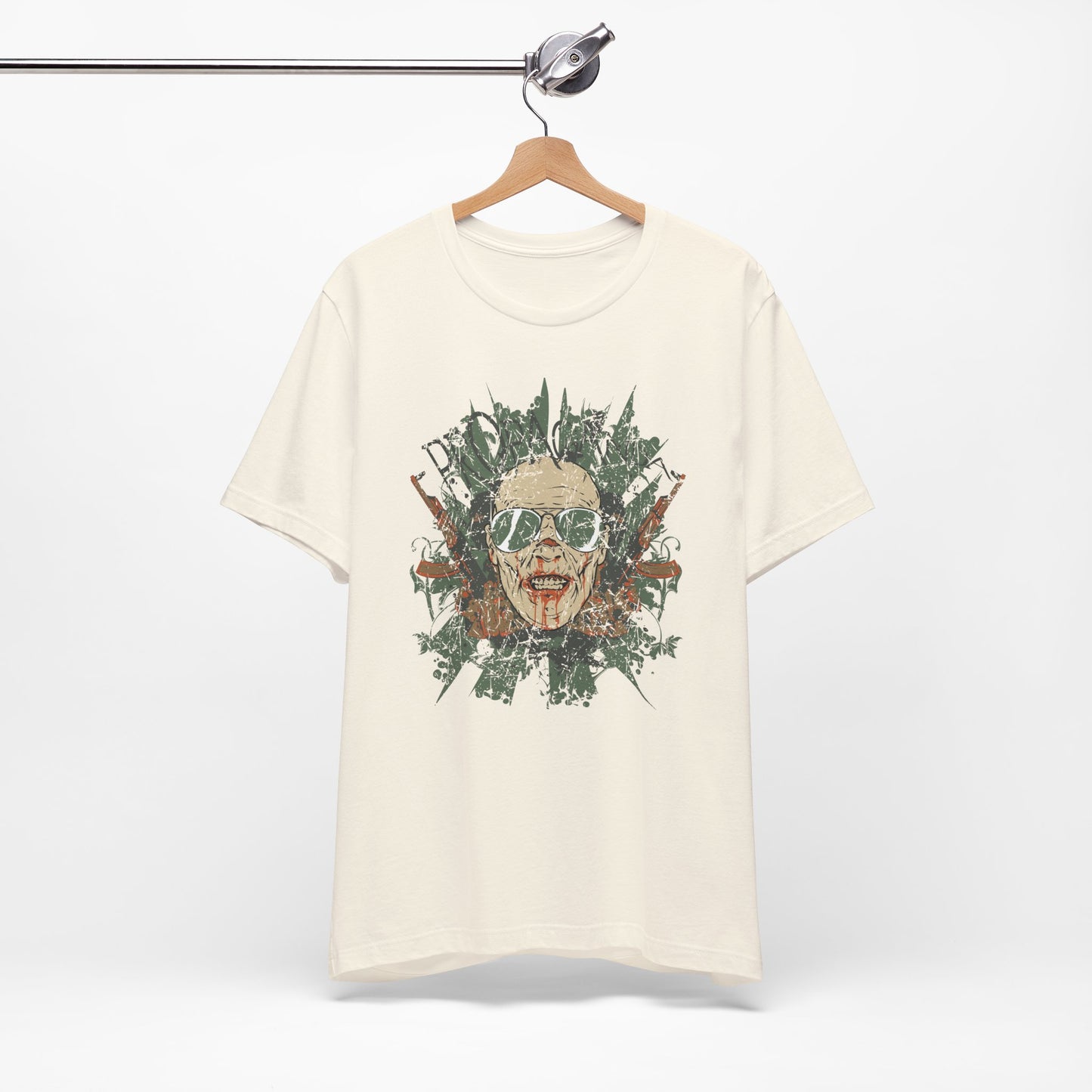 Retro Skull Floral Graphic Design Unisex Cotton T-Shirt G-2