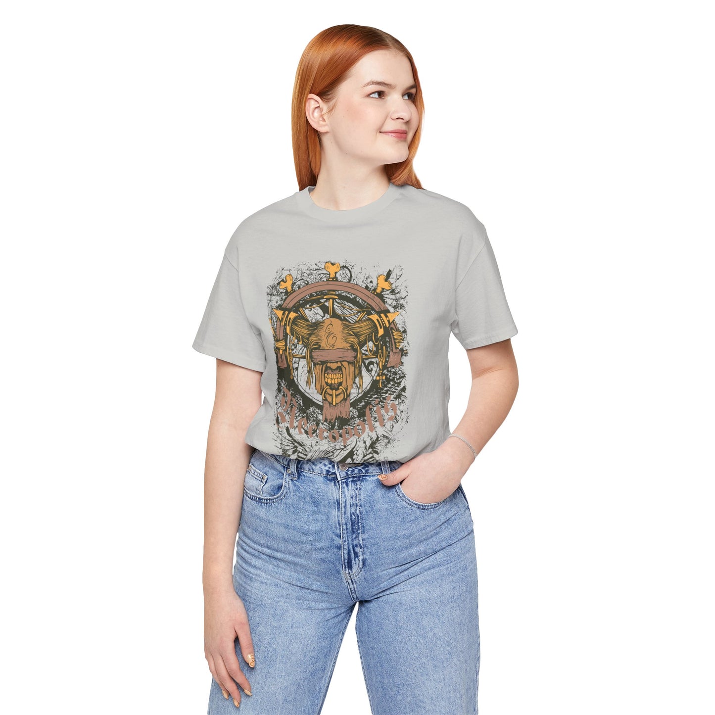 Skull Nordic Warrior Graphic Unisex Cotton T-Shirt r12