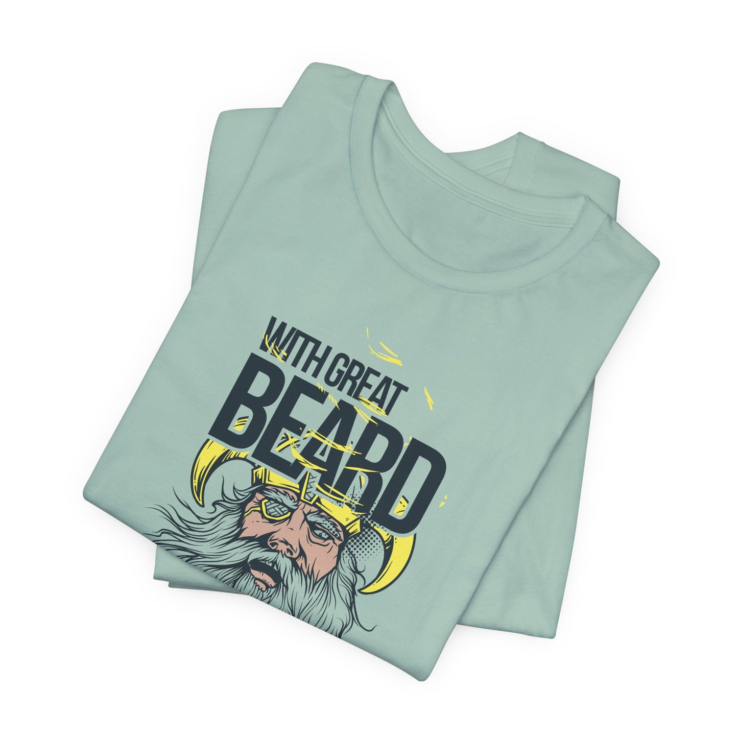 With Great Beard Comes Great Responsibility Tee Viking Beard Graphic Shirt A-2