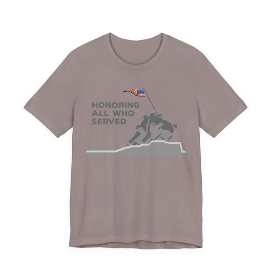 Iwo Jima Flag Raising honoring all who served T-Shirt Military Memorial Unisex Cotton Tee v52