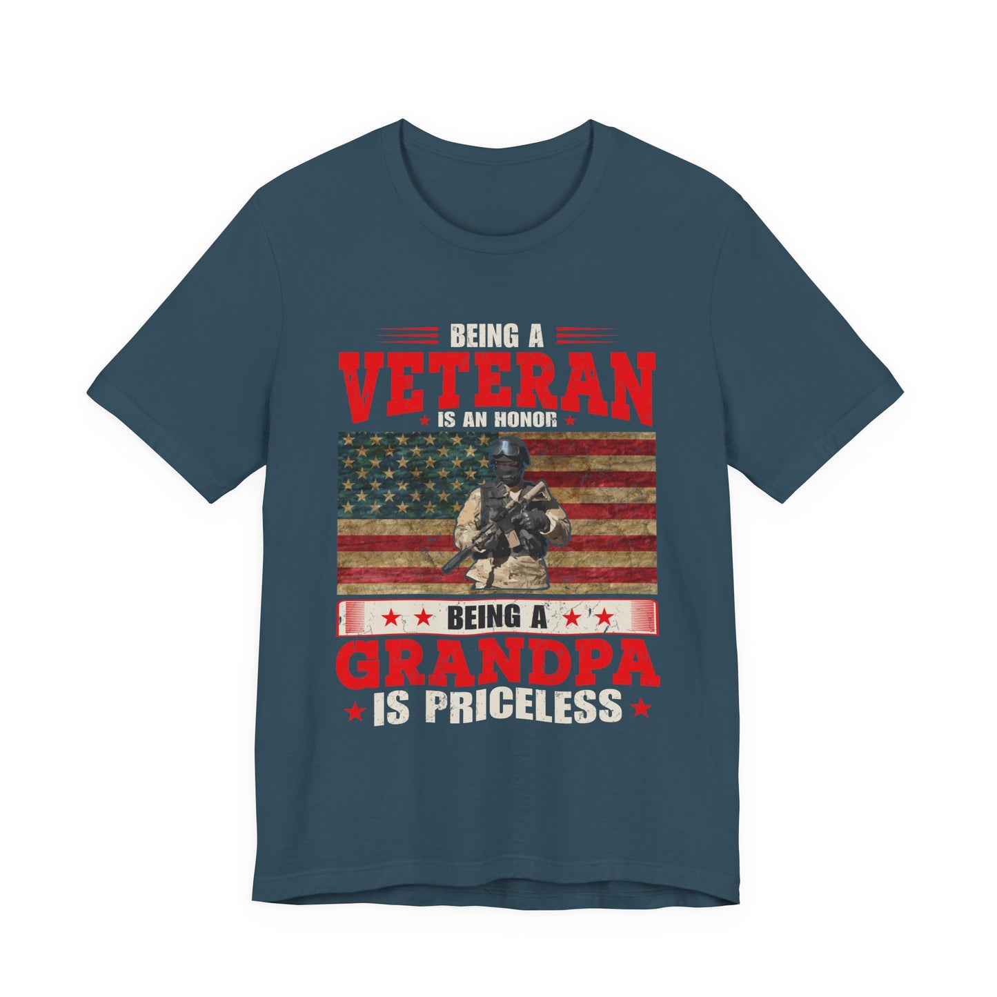 Veteran Grandpa T-Shirt American Flag Soldier Grandpa Unisex Cotton Tee v34