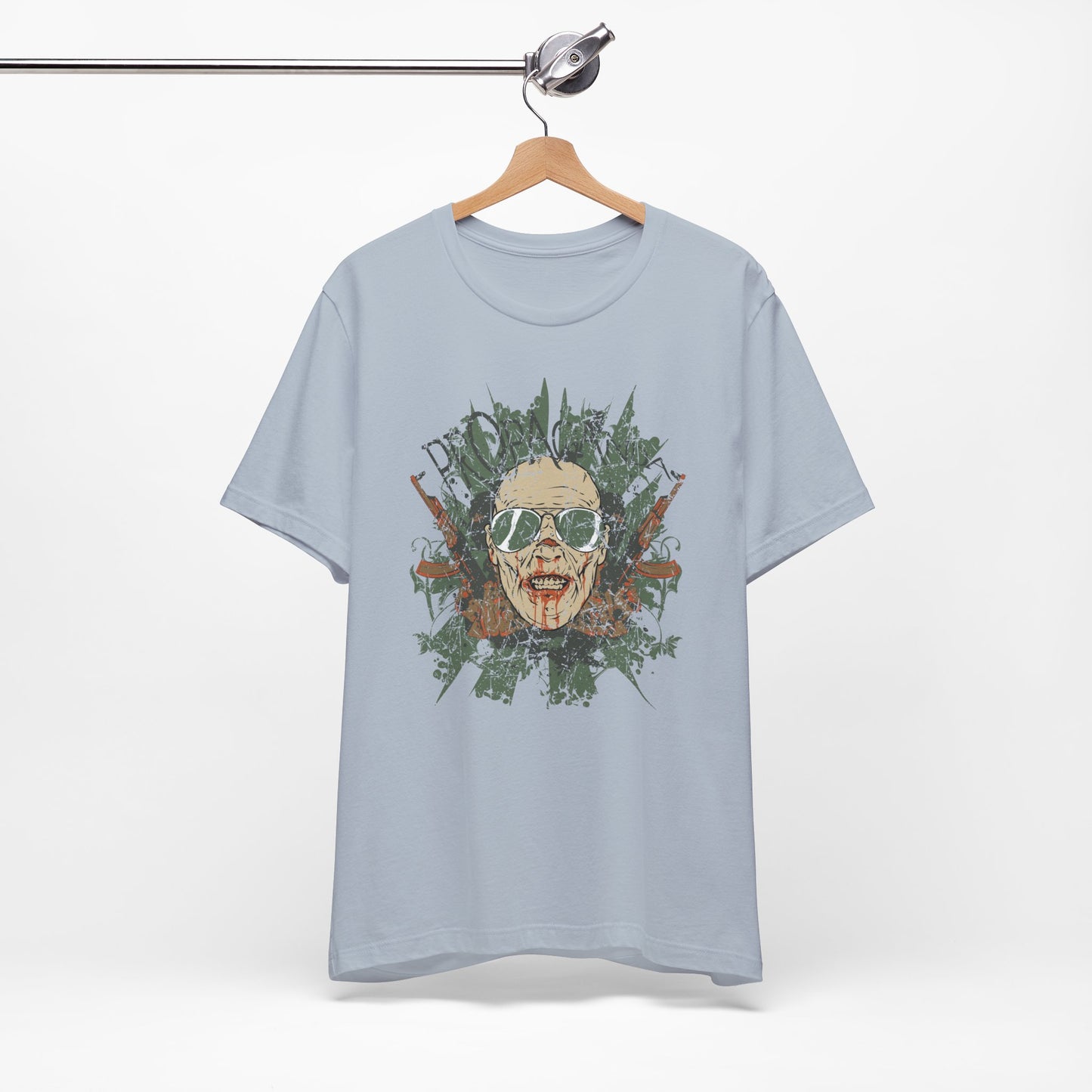 Retro Skull Floral Graphic Design Unisex Cotton T-Shirt G-2