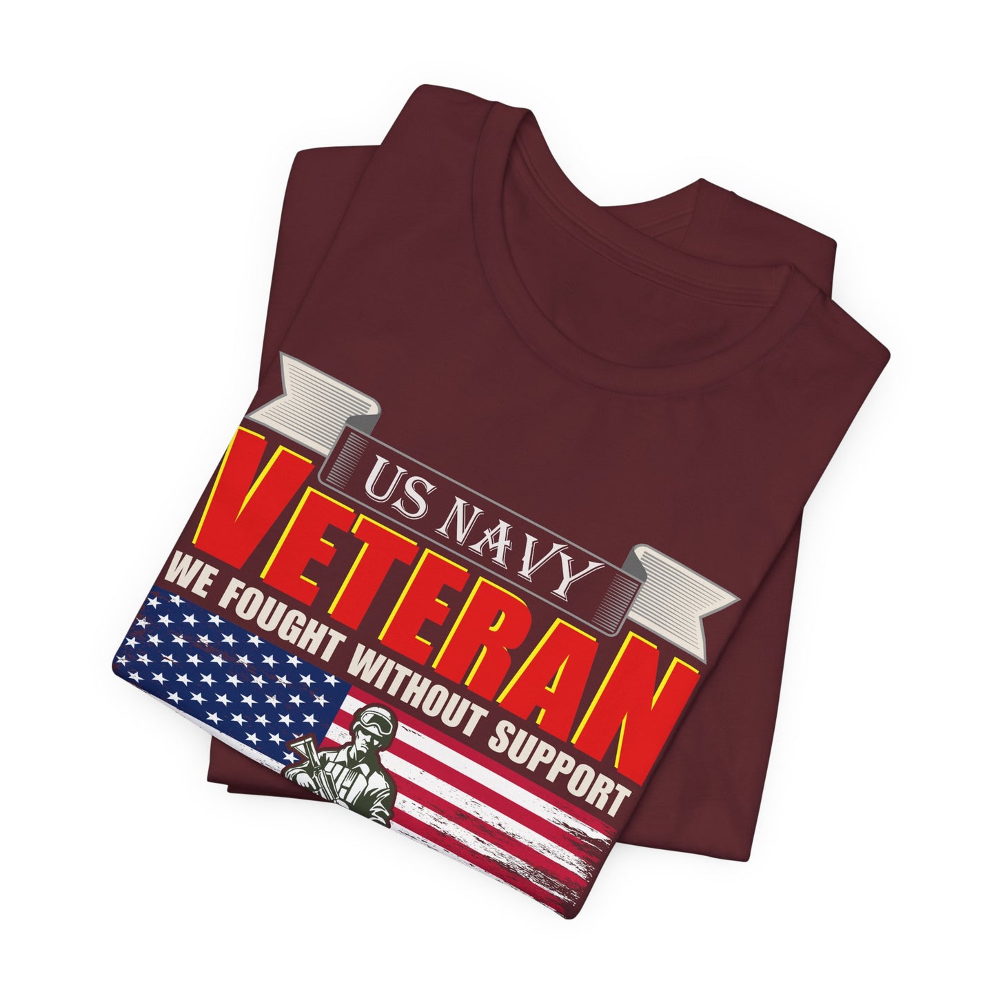 US Navy Veteran T-Shirt American Flag Soldier Graphic Patriotic Military Unisex Cotton v42