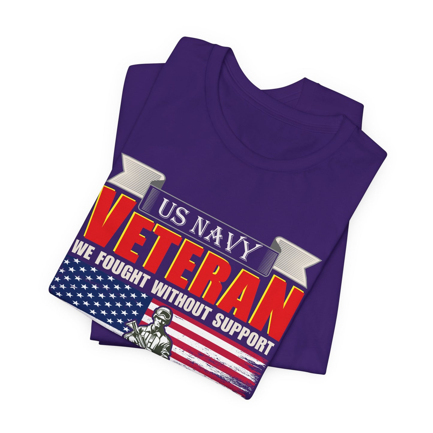 US Navy Veteran T-Shirt American Flag Soldier Graphic Patriotic Military Unisex Cotton v42