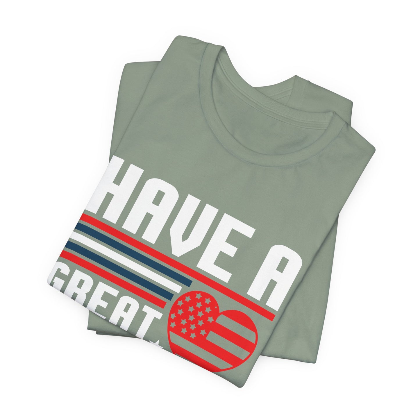 4th of July American Flag Graphic Unisex Cotton T-Shirt 020