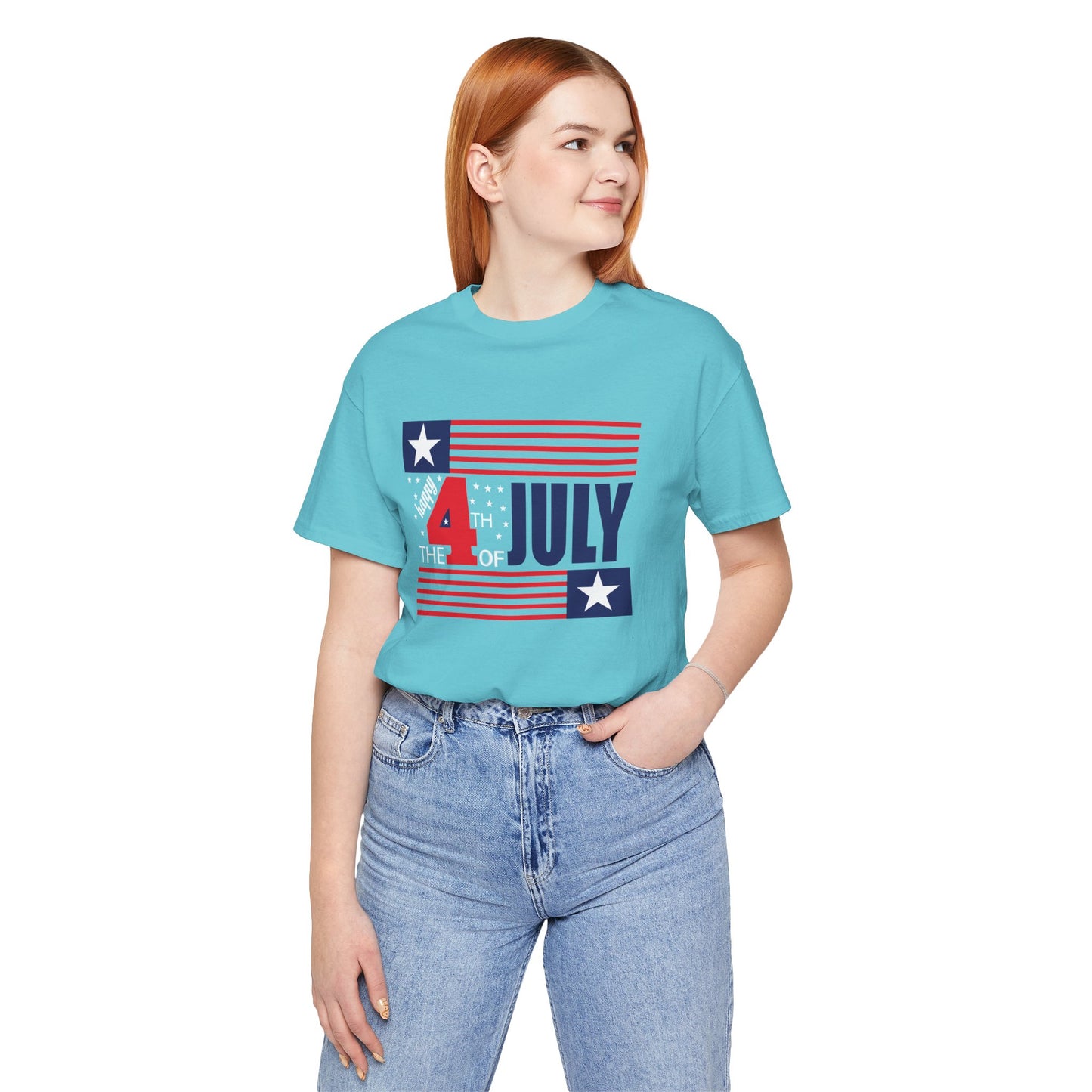 4th of July Flag Independence Day Graphic Unisex Cotton T-Shirt 014