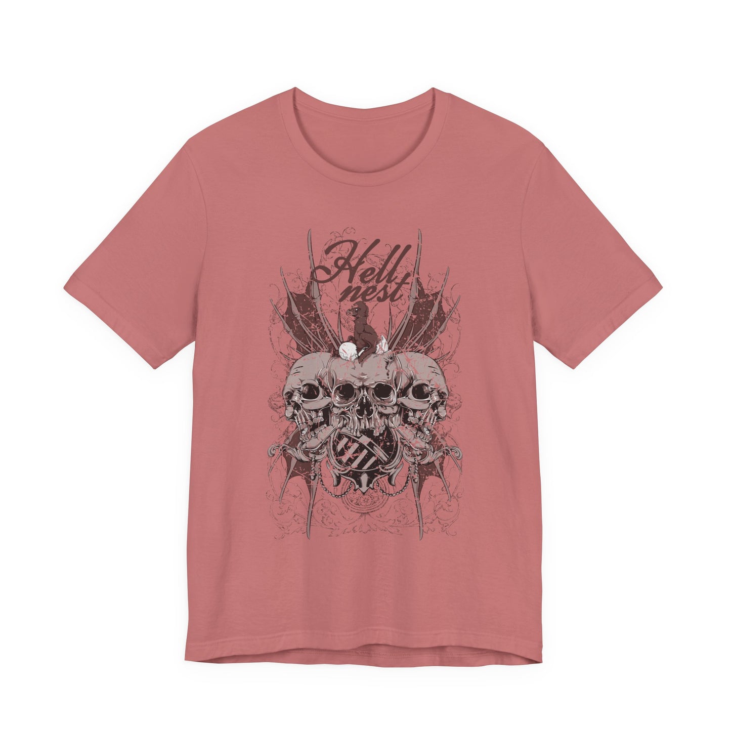 Skull Cluster graphic tee Gothic skulls grunge floral design