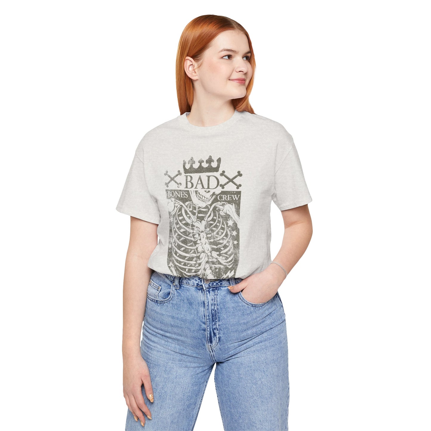 Skeleton Ribcage Tee Bones Crew Graphic Shirt A-10