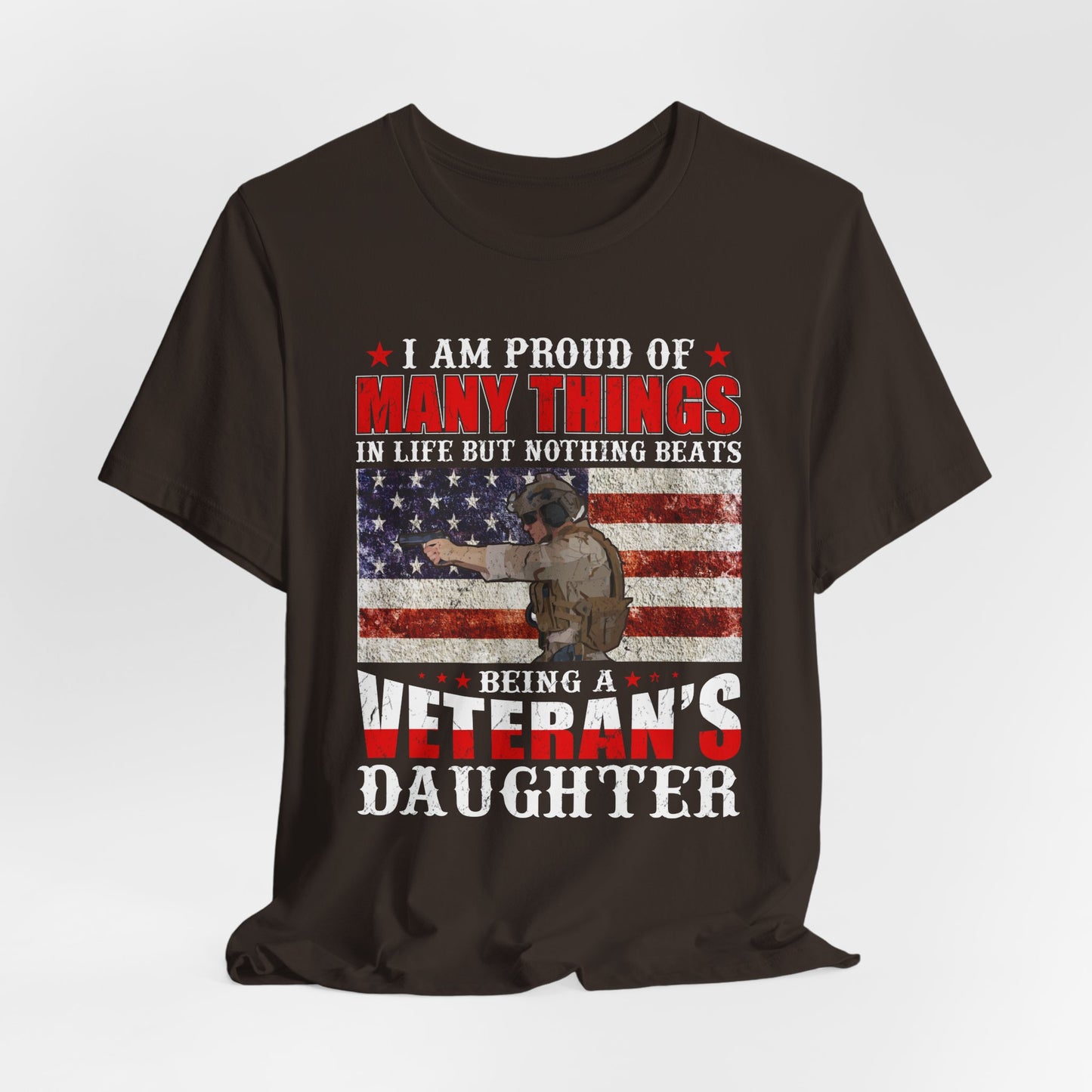 Veteran's Daughter T-Shirt American Flag Military Proud  Unisex Cotton Tee v28