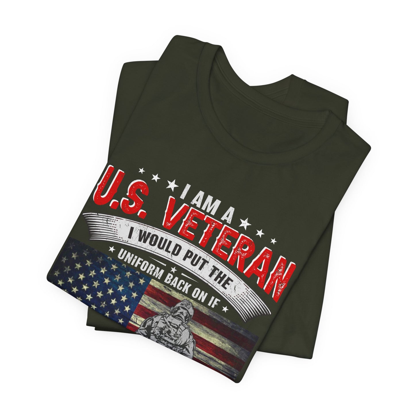 I Am A U.S. Veteran shirt American Flag Military Veteran Unisex Cotton Tee v25