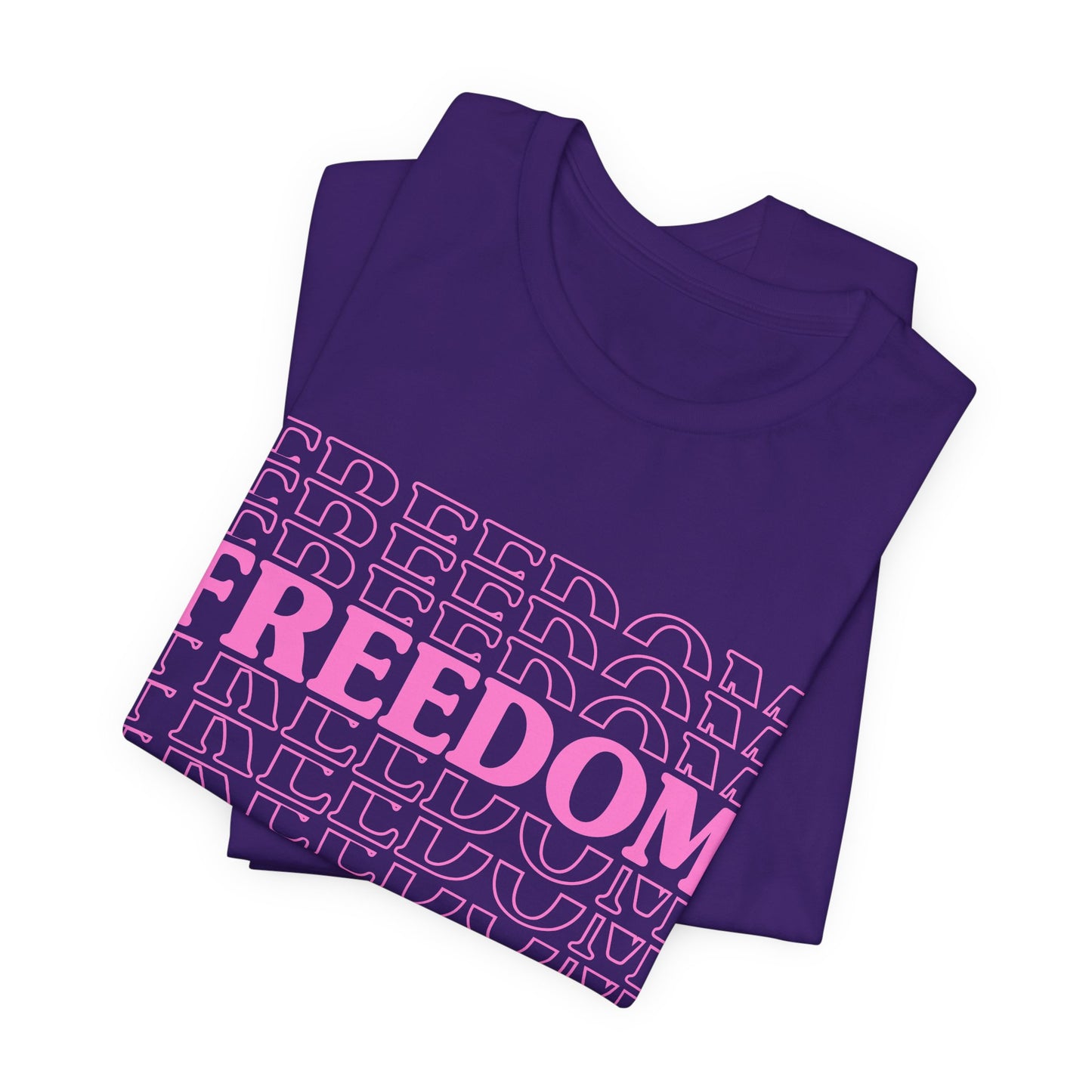 Freedom Text Graphic Unisex Cotton T-Shirt a8