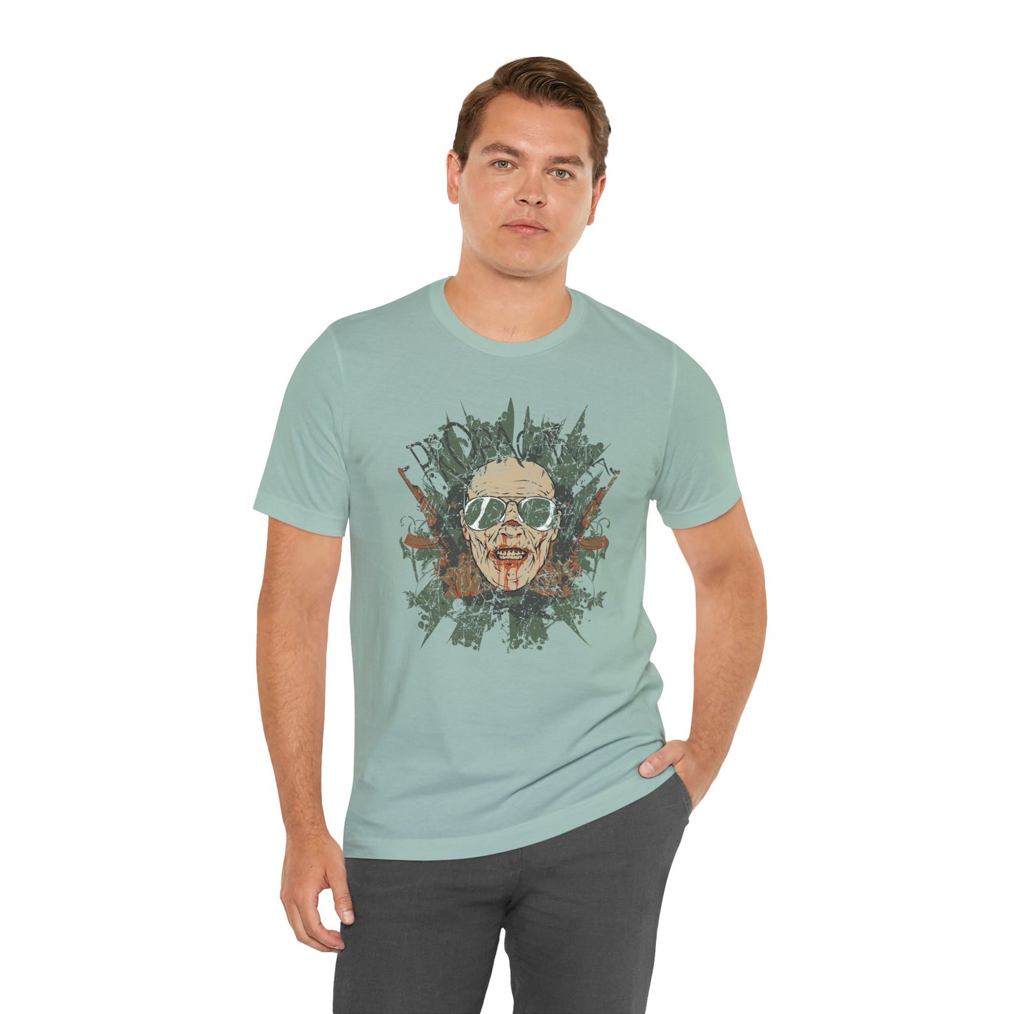Retro Skull Floral Graphic Design Unisex Cotton T-Shirt G-2