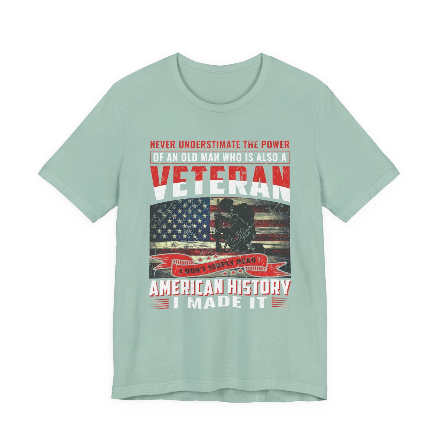 Veteran American flag T-Shirt I Made It Old Man Veteran Military Pride Unisex Cotton v32