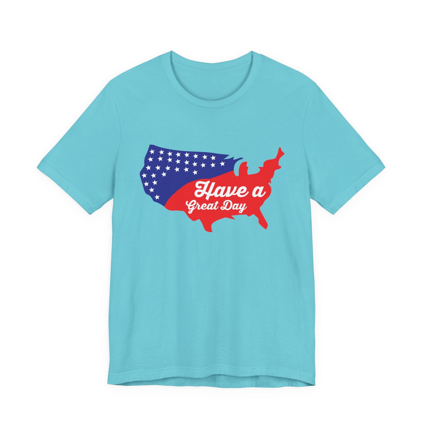 USA Map Patriotic Graphic Unisex Cotton T-Shirt 021