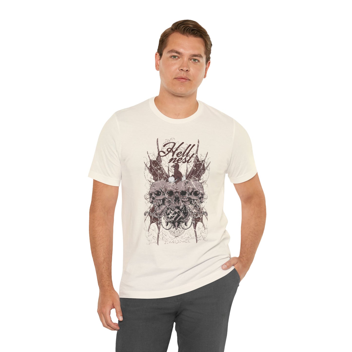 Skull Cluster graphic tee Gothic skulls grunge floral design