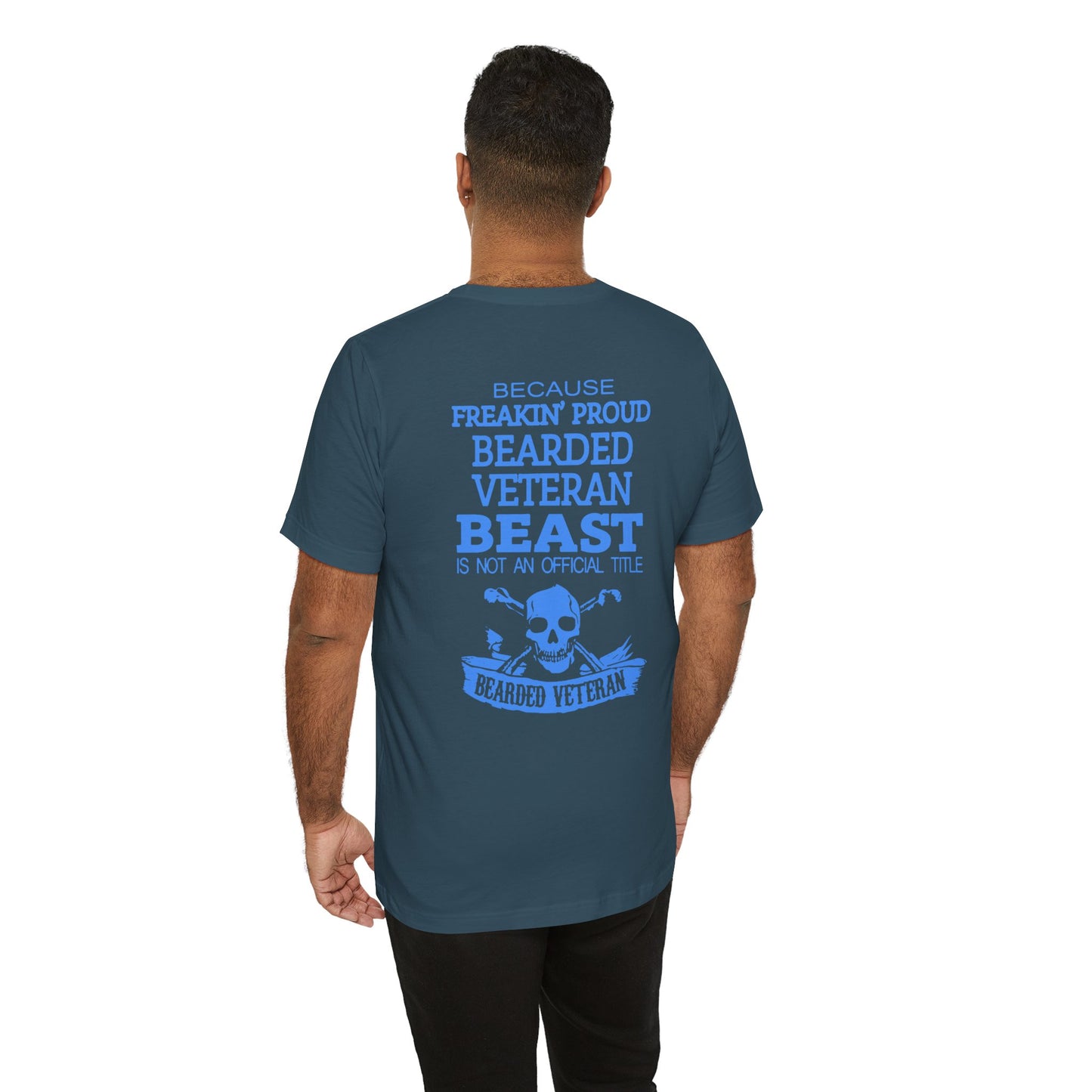Bearded Veteran Beast T-Shirt Military Skull Beard Graphic Unisex Cotton Tee v46