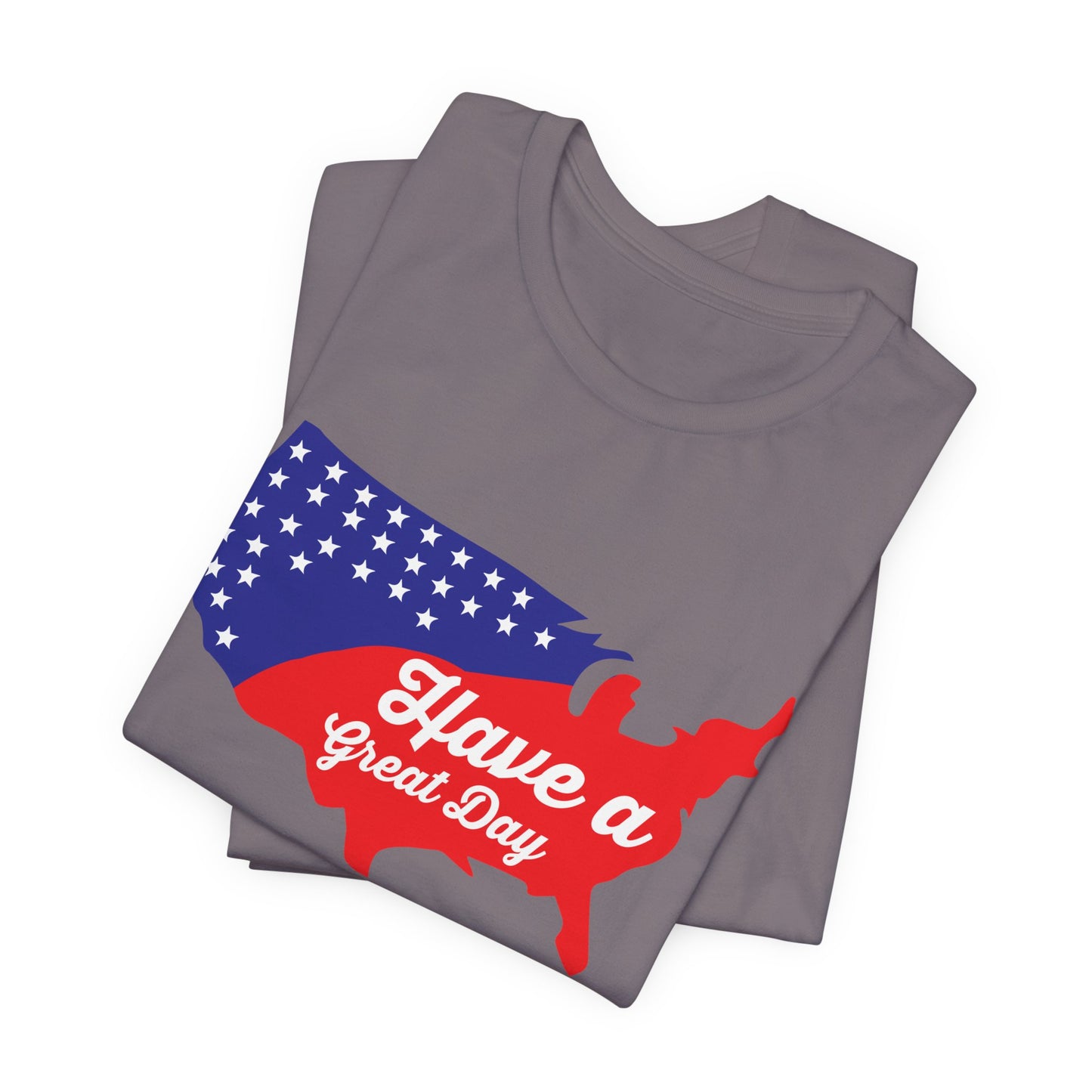 USA Map Patriotic Graphic Unisex Cotton T-Shirt 021