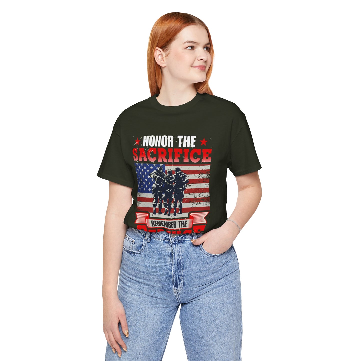 American Flag Graphic Unisex Cotton T-Shirt v24