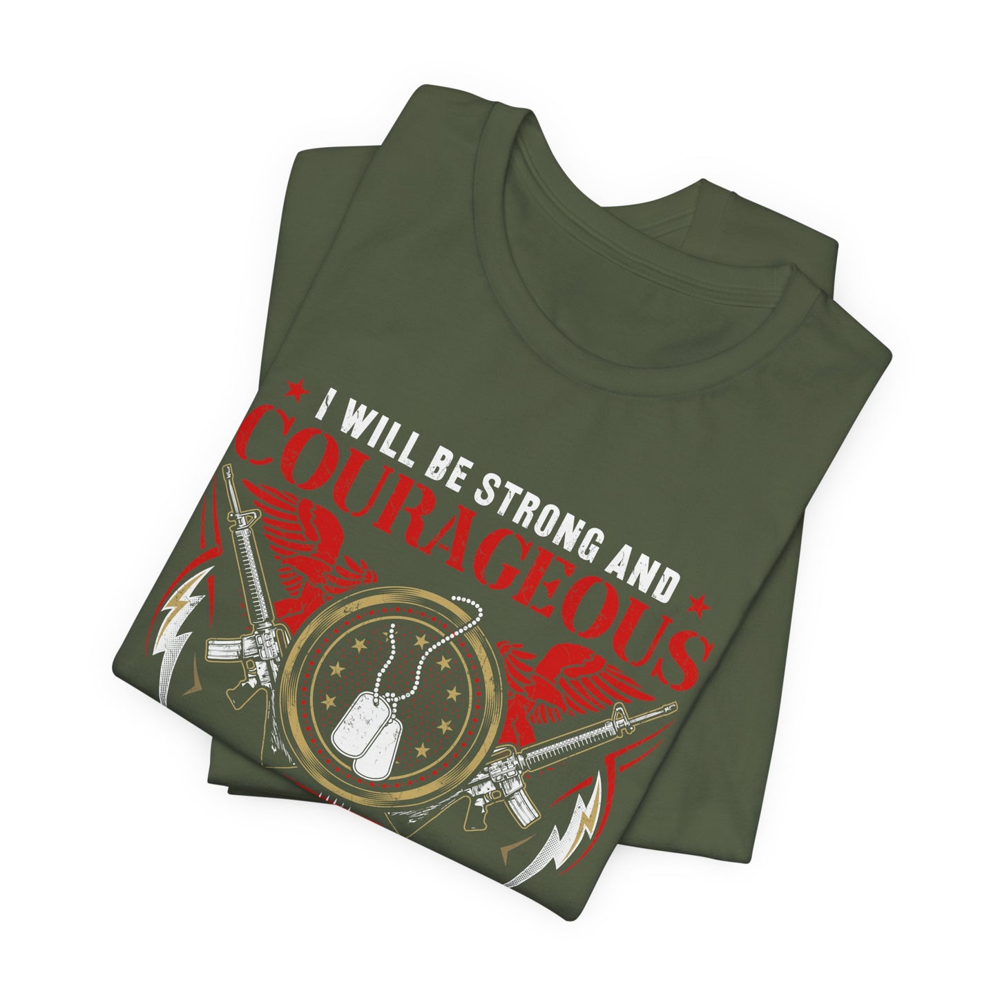Courageous Veteran Prayer Tee Military Dog Tags Unisex Cotton T-Shirt v37