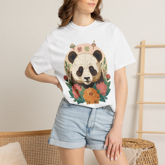 Panda Portrait Graphic T-Shirt Unisex Cotton Floral Animal Art Tee p2