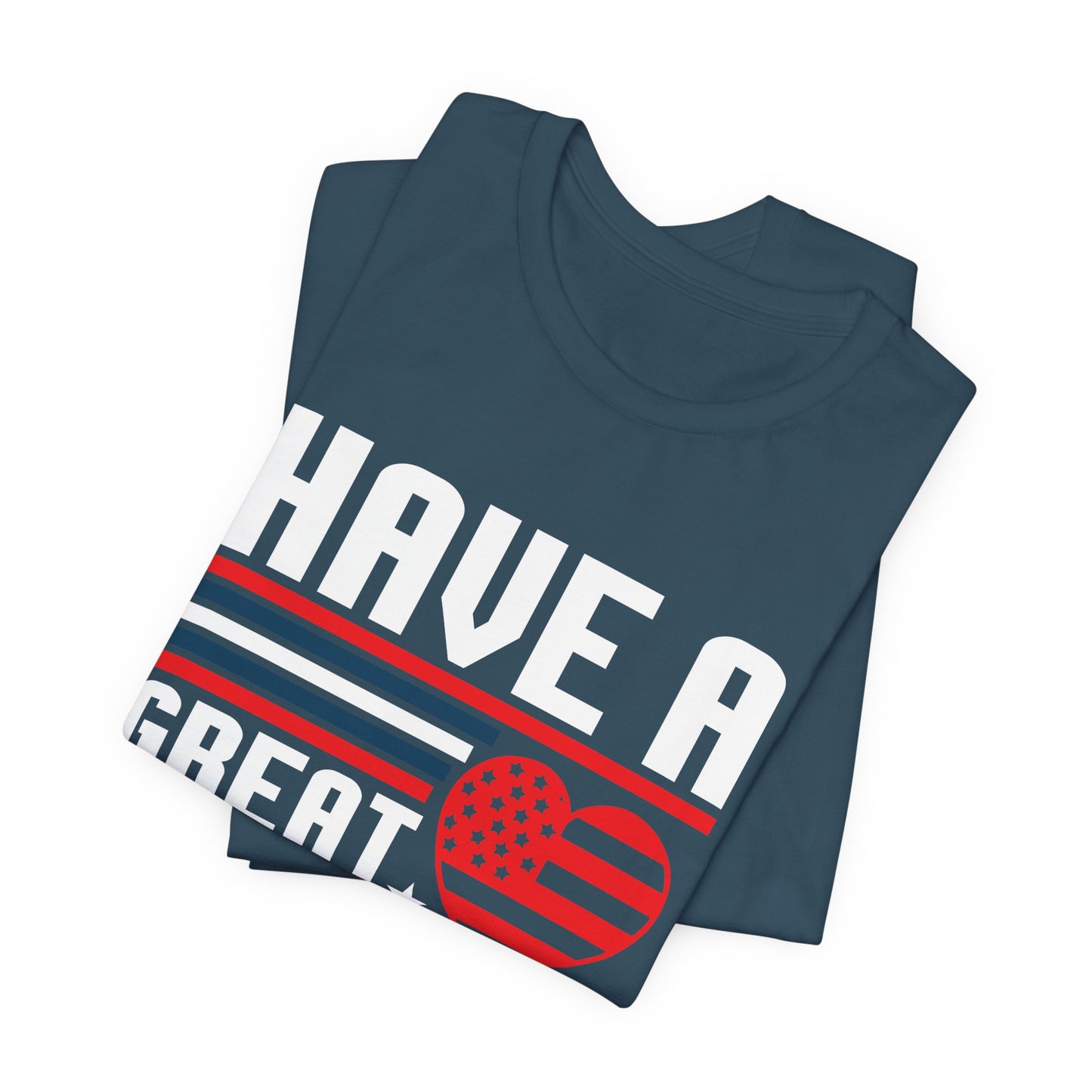 4th of July American Flag Graphic Unisex Cotton T-Shirt 020
