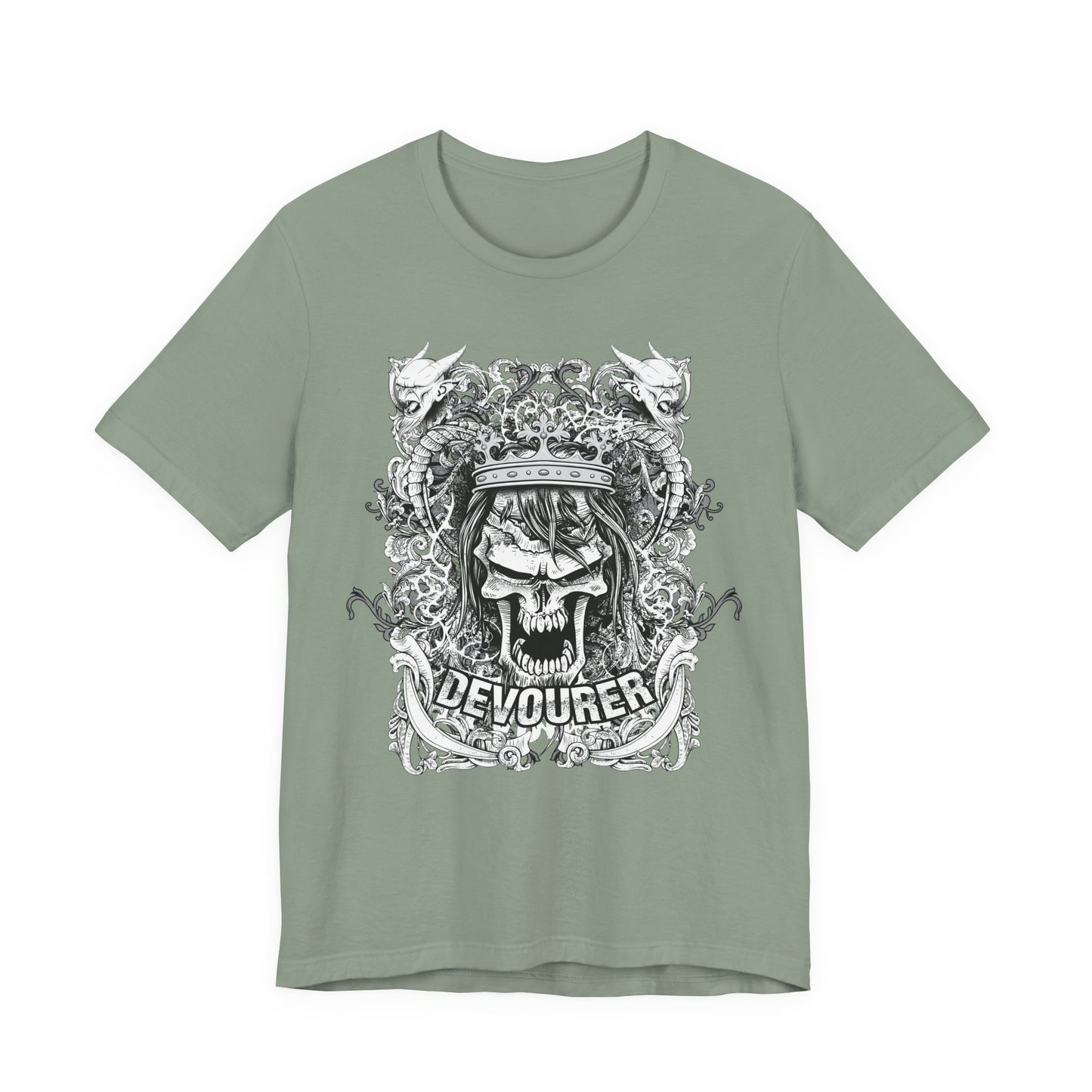 Gothic Skull Illustration Graphic Unisex Cotton T-Shirt r13