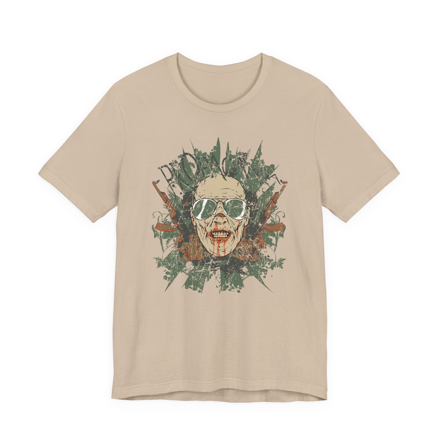 Retro Skull Floral Graphic Design Unisex Cotton T-Shirt G-2