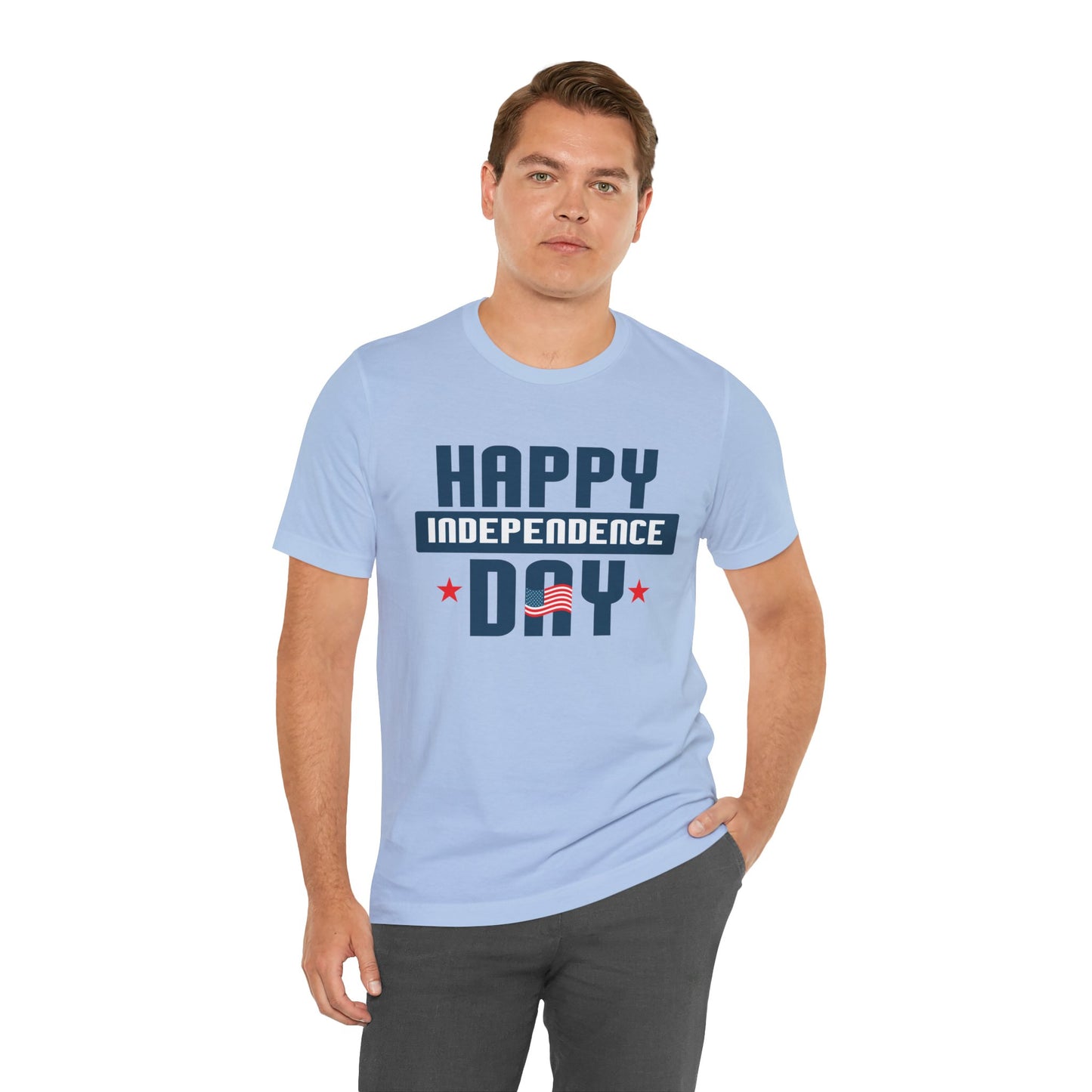 Happy Independence Day Graphic Unisex Cotton T-Shirt 017