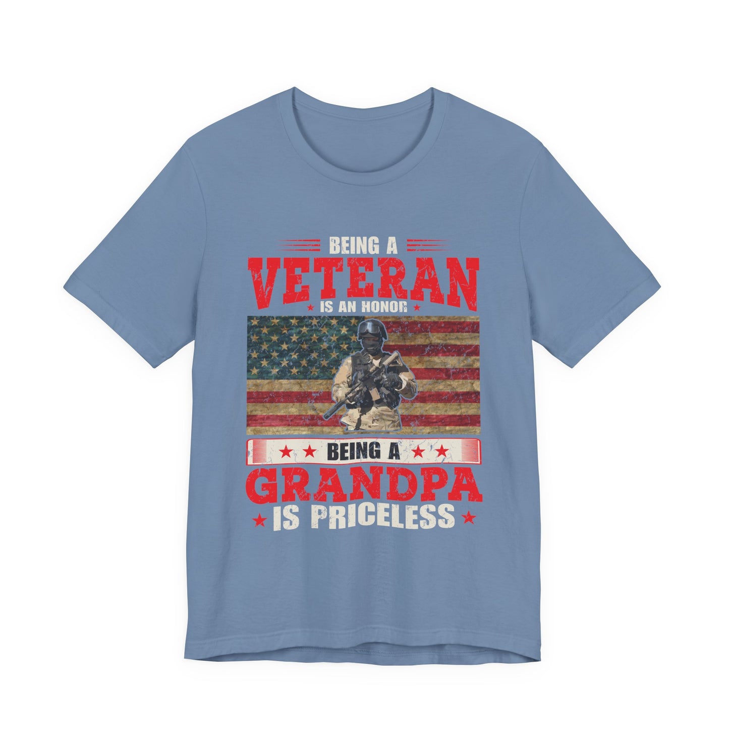 Veteran Grandpa T-Shirt American Flag Soldier Grandpa Unisex Cotton Tee v34