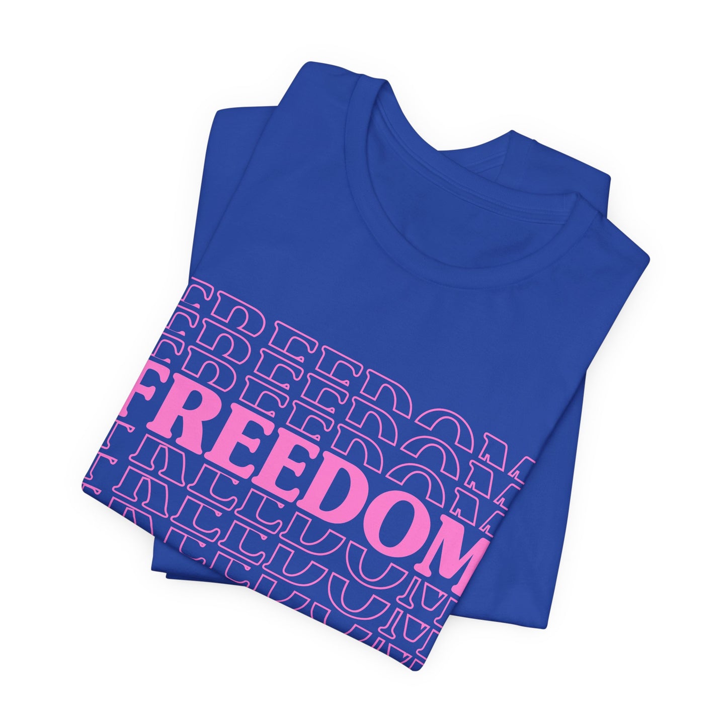 Freedom Text Graphic Unisex Cotton T-Shirt a8