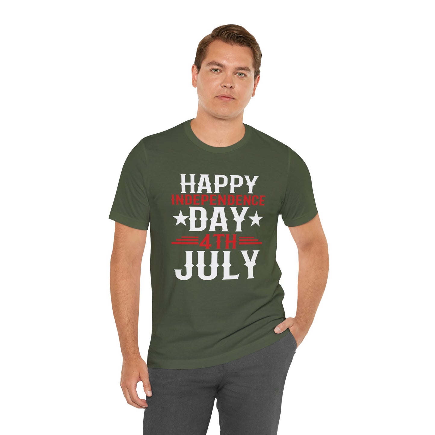 Happy Independence Day Graphic Unisex Cotton T-Shirt 016
