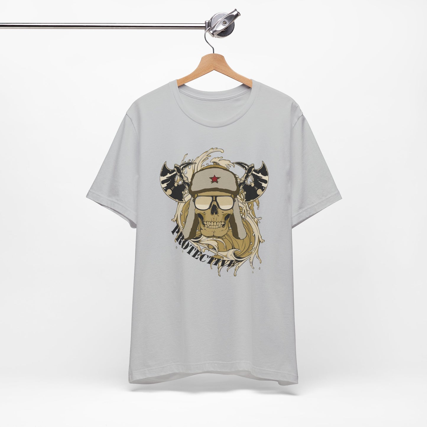 Viking Skull Graphic with Horned Helmet T-Shirt Captain Design Tee Art-41