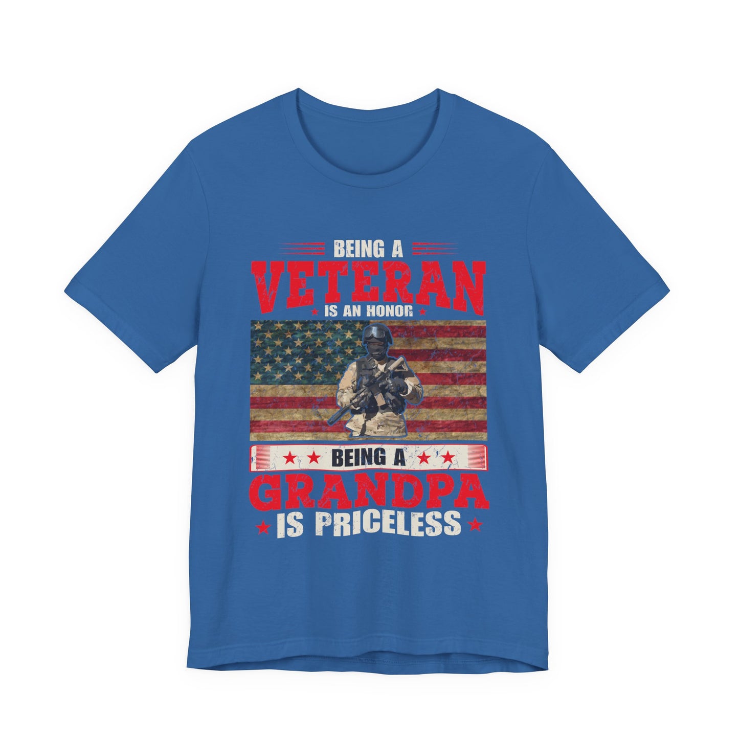 Veteran Grandpa T-Shirt American Flag Soldier Grandpa Unisex Cotton Tee v34