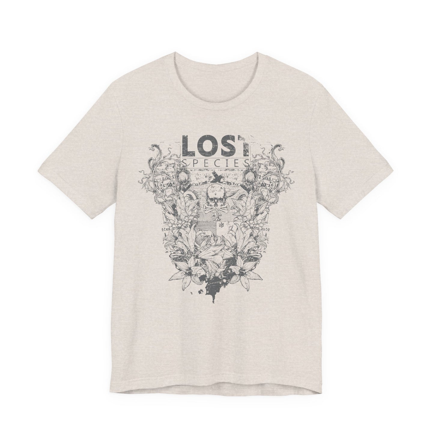 Lost Species Tee Floral Wildlife Illustration Rock Band T-Shirt A-7