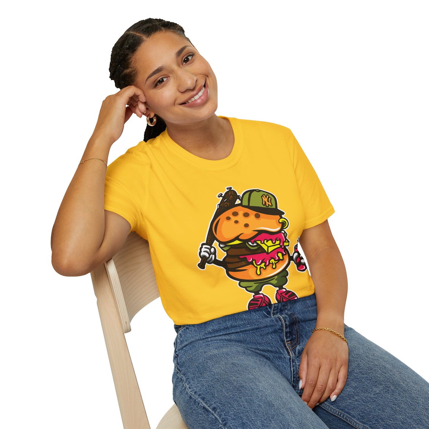 Unisex Cartoon T Shirt Funny Animation Tee Gildan Softstyle 64000 100 Percent Cotton