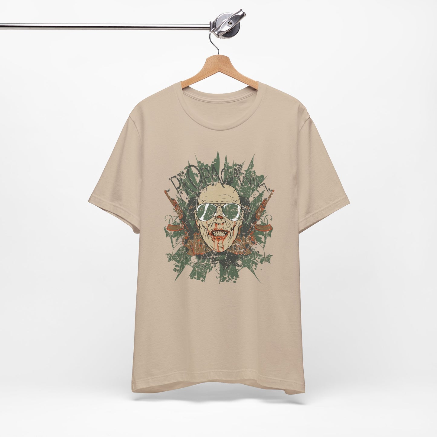 Retro Skull Floral Graphic Design Unisex Cotton T-Shirt G-2