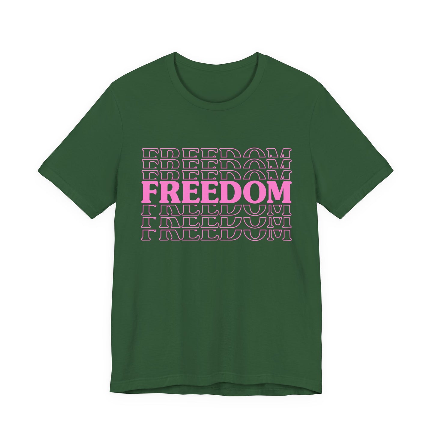 Freedom Text Graphic Unisex Cotton T-Shirt a8