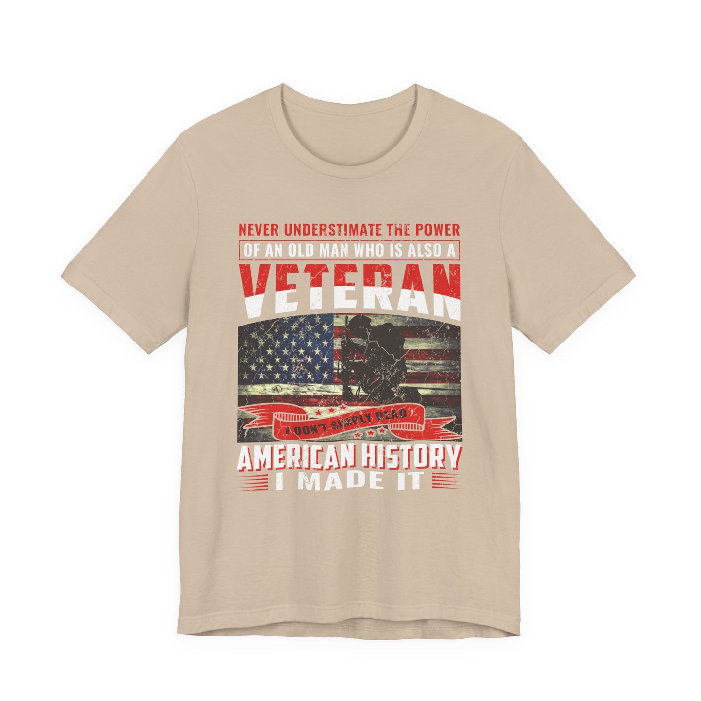 Veteran American flag T-Shirt I Made It Old Man Veteran Military Pride Unisex Cotton v32