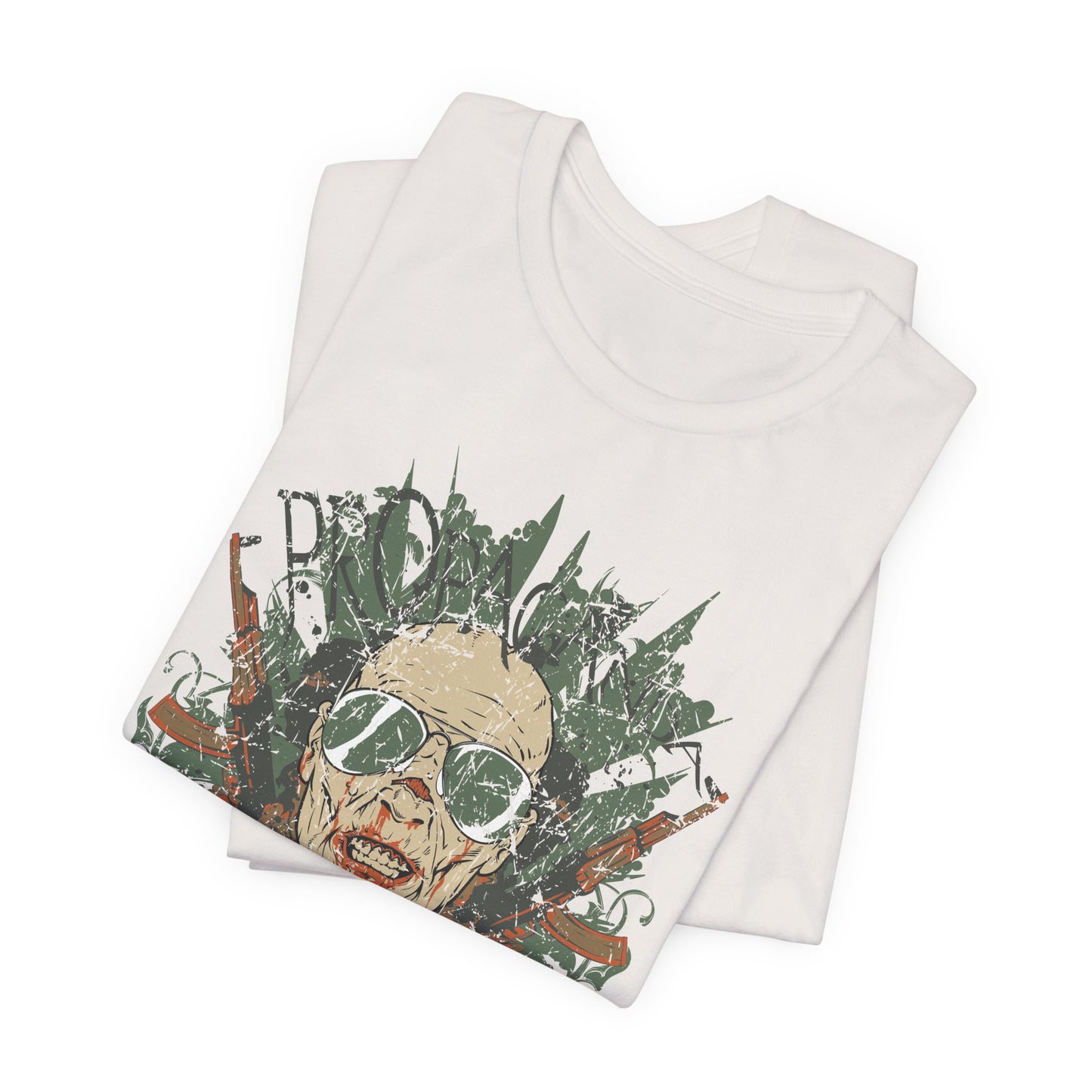 Retro Skull Floral Graphic Design Unisex Cotton T-Shirt G-2