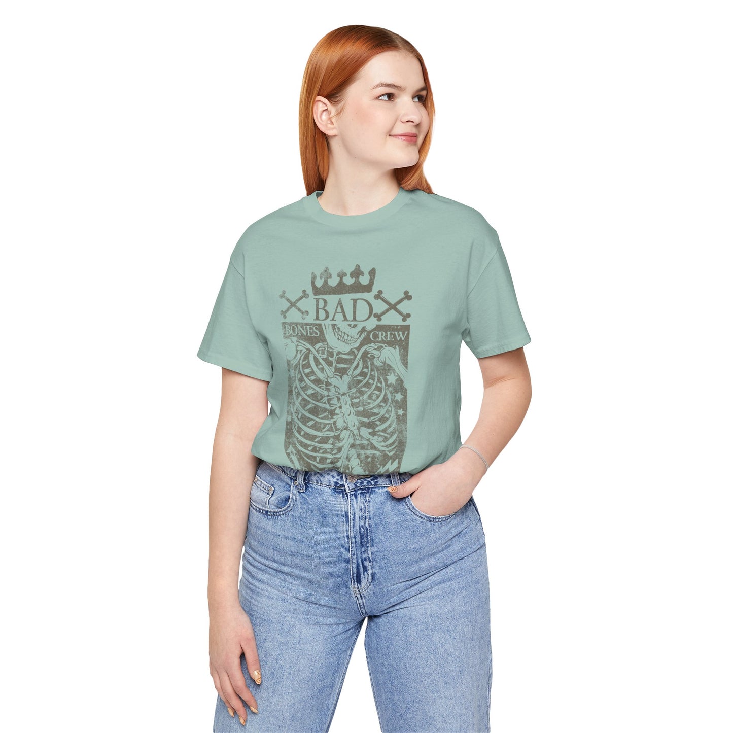 Skeleton Ribcage Tee Bones Crew Graphic Shirt A-10