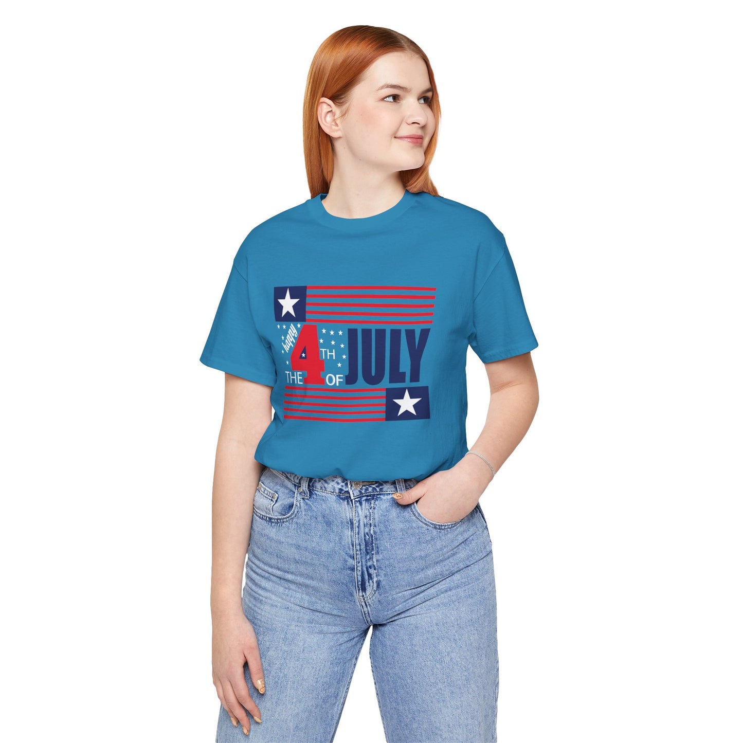 4th of July Flag Independence Day Graphic Unisex Cotton T-Shirt 014