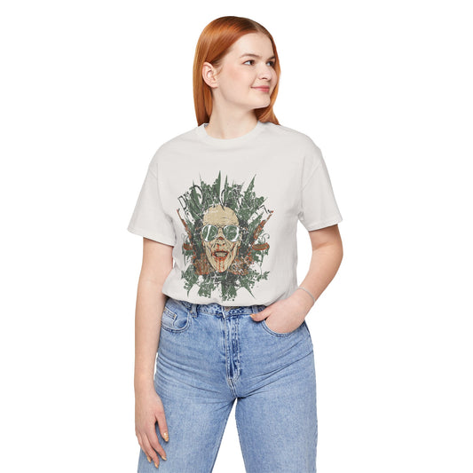 Retro Skull Floral Graphic Design Unisex Cotton T-Shirt G-2