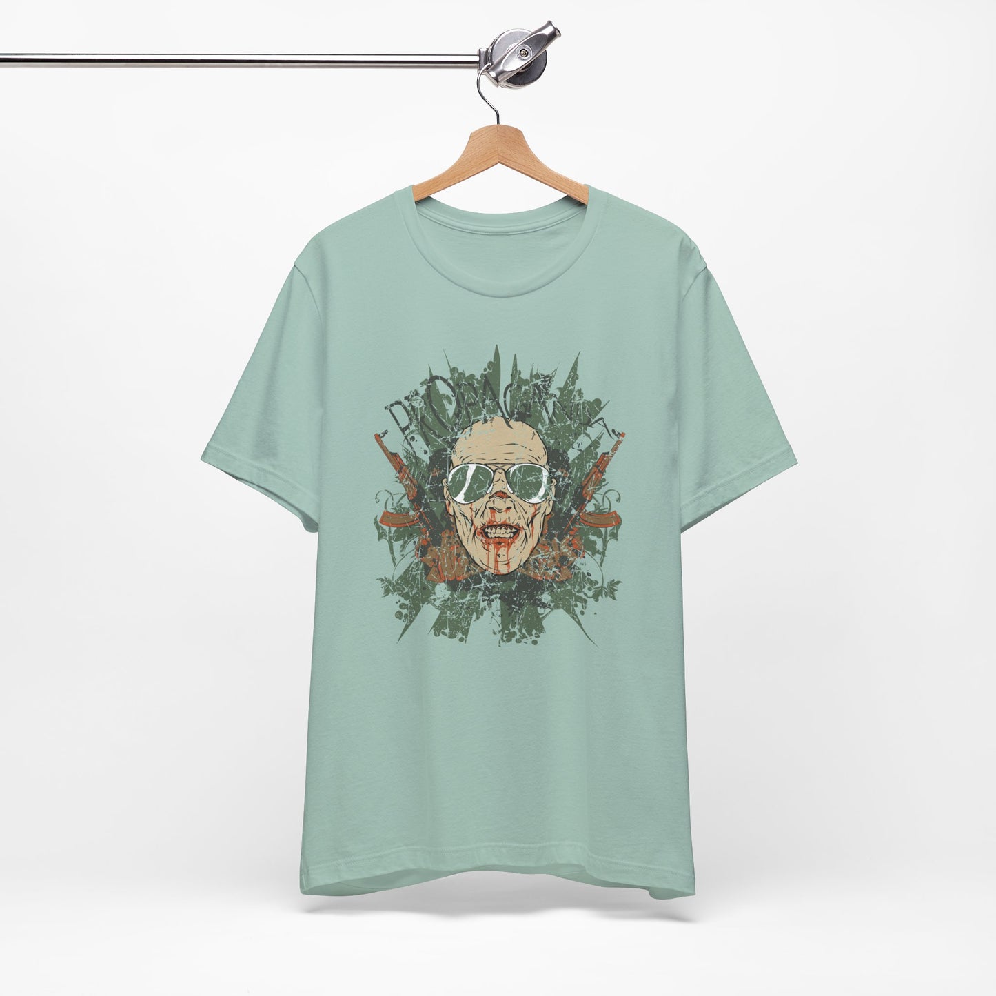 Retro Skull Floral Graphic Design Unisex Cotton T-Shirt G-2