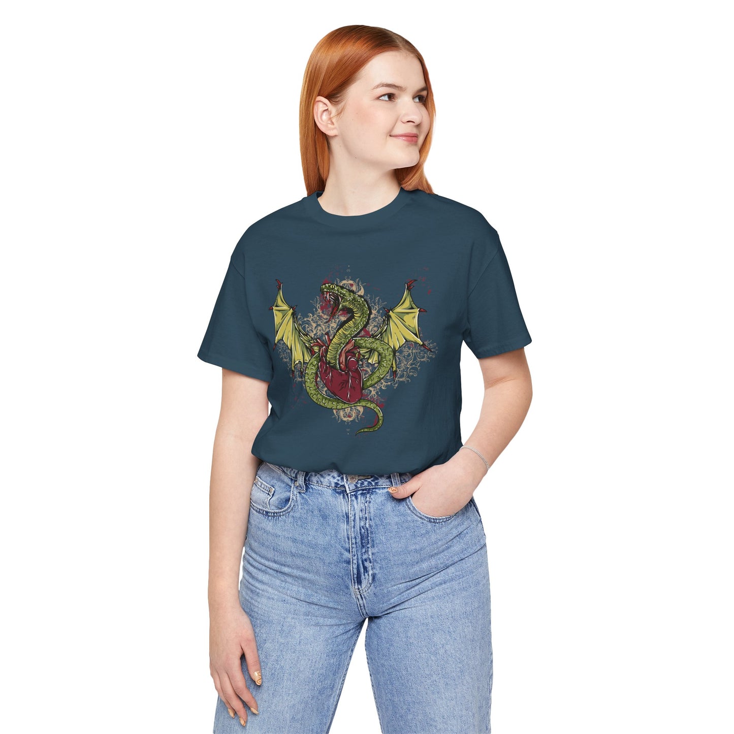 Dragon Illustration Graphic Unisex Cotton T-Shirt r29