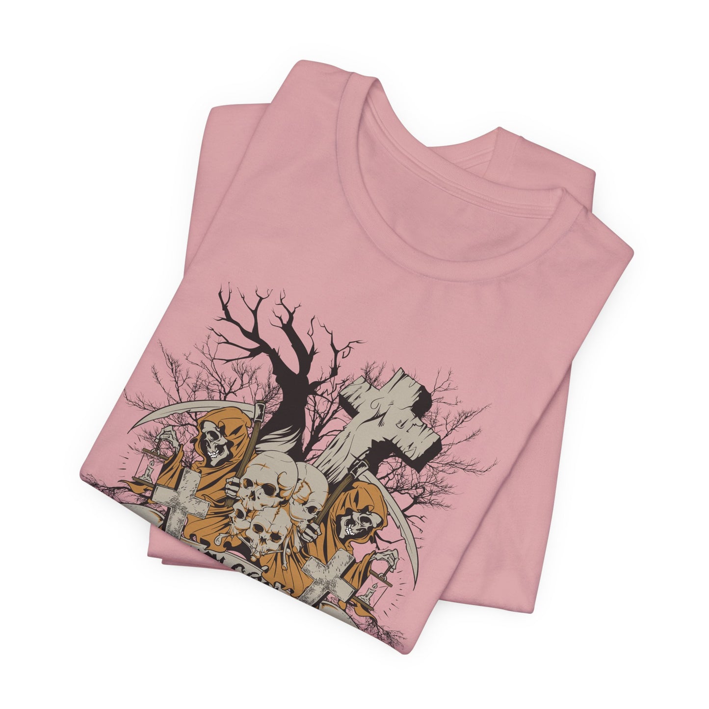 Skull Halloween Graphic Design Unisex Cotton T-Shirt Art-50