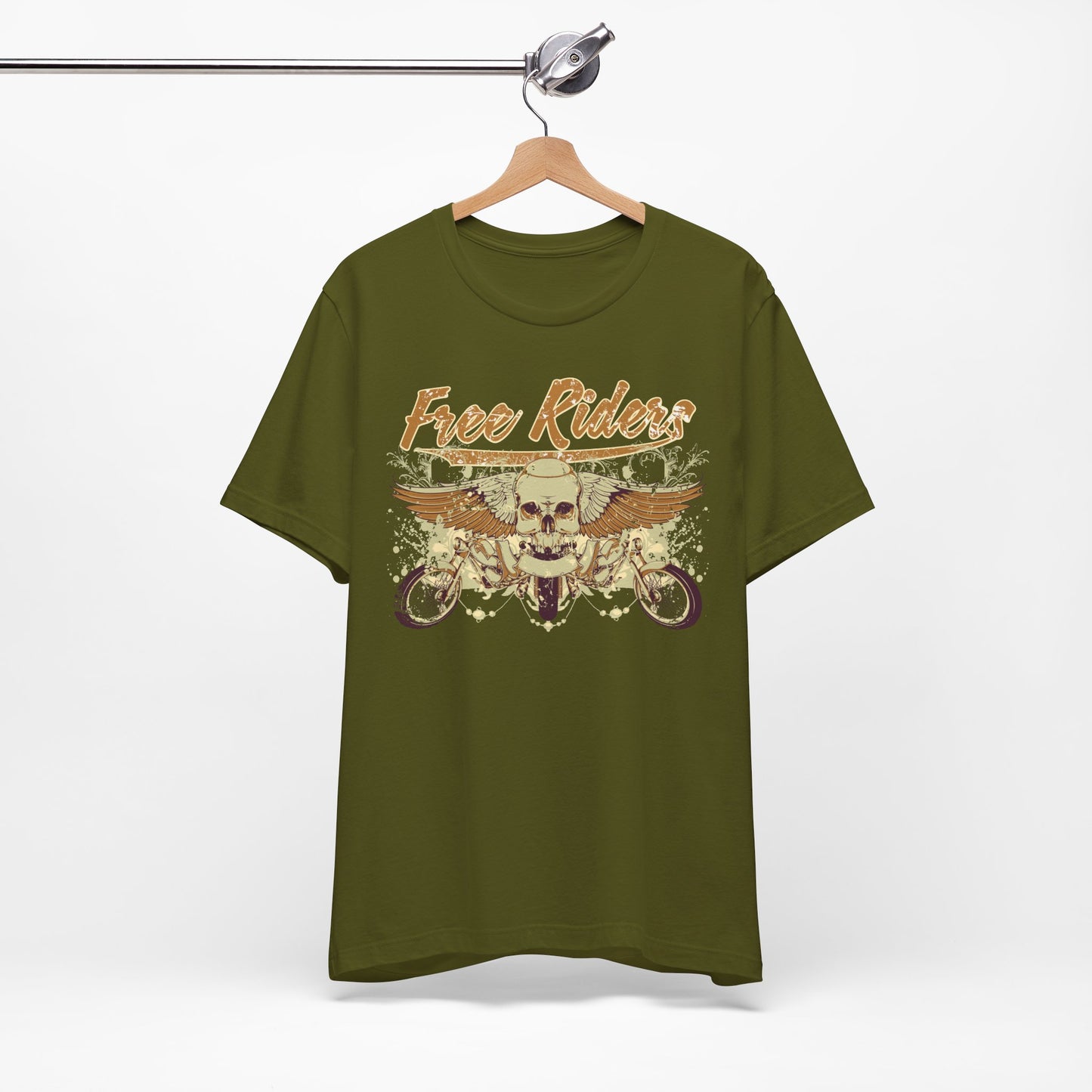 Free Riders Skull Motorcycle Tee Biker Graphic Art Design T-Shirt A-1
