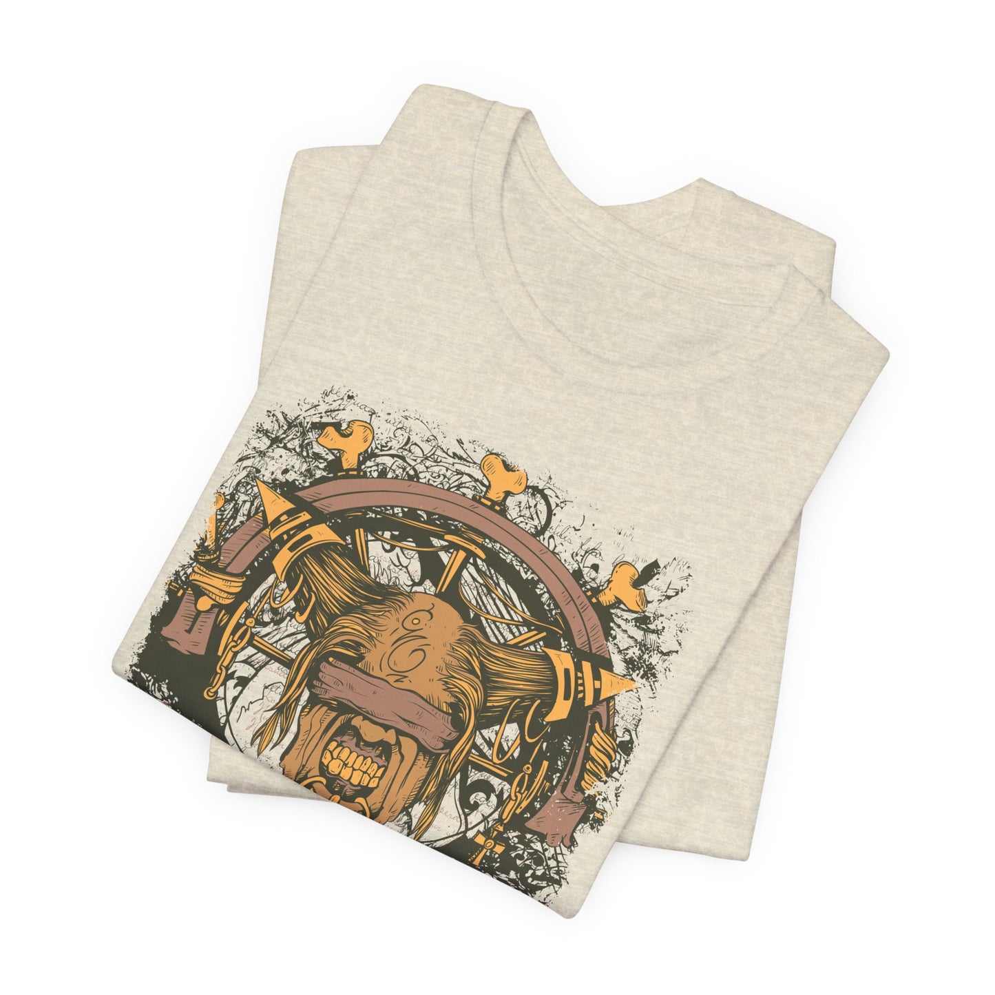 Skull Nordic Warrior Graphic Unisex Cotton T-Shirt r12