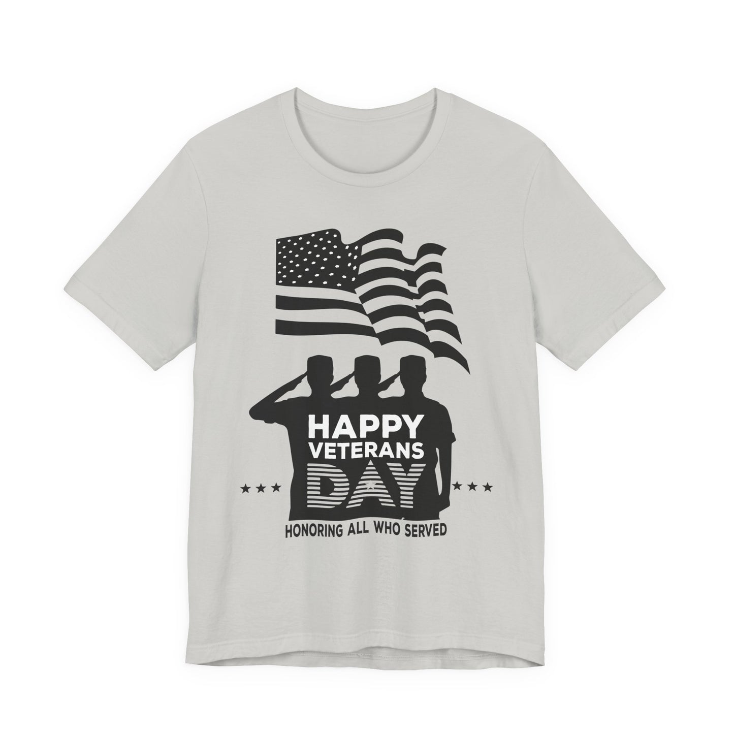 Happy Veterans Day saluting soldiers T-Shirt Patriotic American flag Unisex Cotton v51